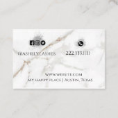 Elegant Chic Marble Lashes Extension Visitekaartje (Achterkant)
