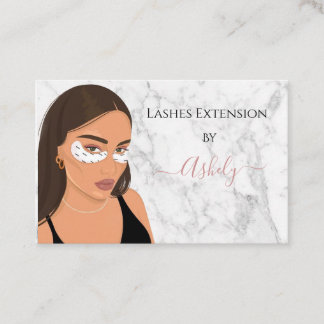 Elegant Chic Marble Lashes Extension Visitekaartje