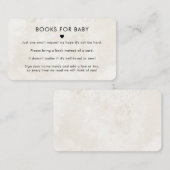 Elegant Chic Marble Simple Books voor Baby shower Informatiekaartje (Voorkant / Achterkant)