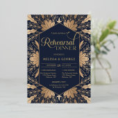 Elegant chic marvy en real gold folie repetitie folie uitnodiging (Staand Voorkant)