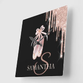 Elegant Chic Masque Roos Gold Glitter Drivers  Vierkante Klok (Hoek)