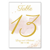 Elegant Chic Mauve Waterverf Gold Splatter Script Kaart (Achterkant)