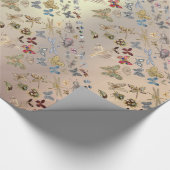 Elegant Chic Meadow Butterfly snijdt Roos Gold Cadeaupapier (Hoek)