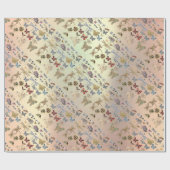 Elegant Chic Meadow Butterfly snijdt Roos Gold Cadeaupapier (Vlak)