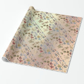 Elegant Chic Meadow Butterfly snijdt Roos Gold Cadeaupapier (Uitgerold)