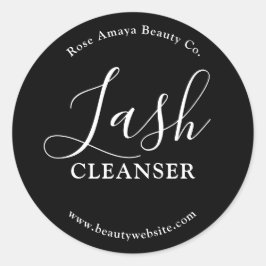 Elegant Chic Minimaal Lash-reiniger Productlabel Ronde Sticker