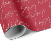 Elegant Chic Minimalist Prettige feestdagen | Rood Cadeaupapier (Rol Hoek)