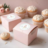 Elegant & Chic Mint Waterverf Floral Cake Bakery Ronde Sticker