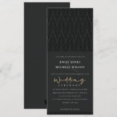 ELEGANT CHIC MODERN ART DECO BLACK GOLD WEDING KAART (Voorkant / Achterkant)
