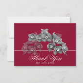Elegant Chic Modern Black White Orchid Thank You Bedankkaart (Voorkant)