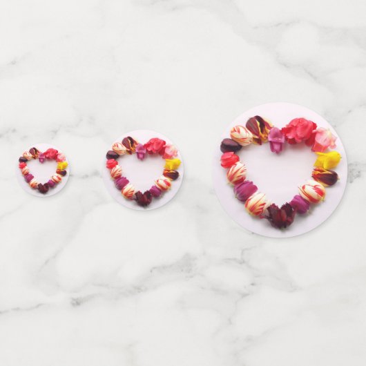 Elegant chic modern bloemroze liefde voor hart bru confetti (Voorkanten)