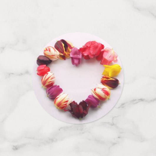 Elegant chic modern bloemroze liefde voor hart bru confetti (Kleine voorkant)