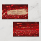 Elegant Chic Modern Bokeh, Brush Strok, Bow Visitekaartje (Voorkant / Achterkant)