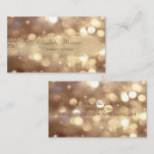 Elegant Chic Modern Bokeh, Faux Gold Brush Stroke Visitekaartje (Voorkant / Achterkant)