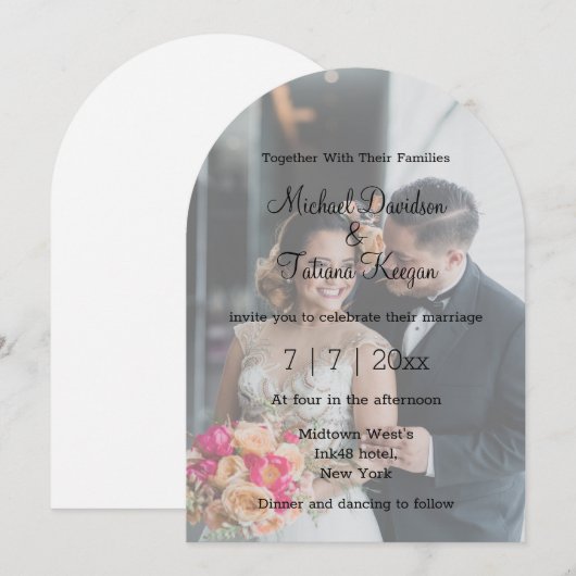 elegant chic modern bruiloft fotobedekking kaart (Voorkant / Achterkant)