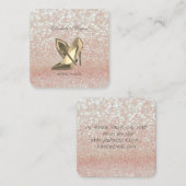Elegant Chic Modern Glittery Bokeh-High Heels Vierkante Visitekaartje (Voorkant / Achterkant)
