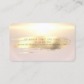 Elegant Chic Modern, Gold Brush Stroke, Sunflower Visitekaartje (Achterkant)