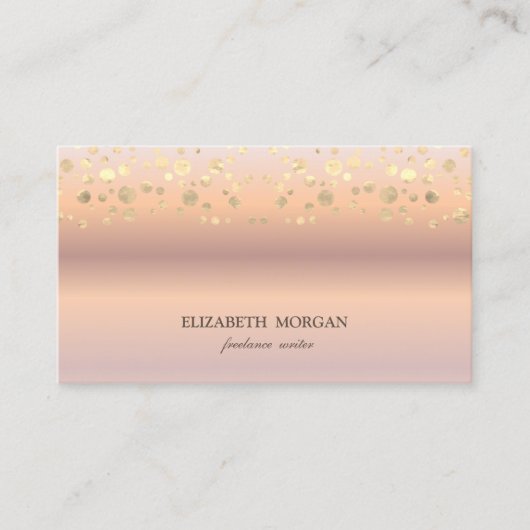 Elegant Chic Modern, Gold Confetti Visitekaartje (Voorkant)