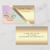 Elegant Chic Modern Gold Lotus Yoga Instructor Visitekaartje (Voorkant / Achterkant)