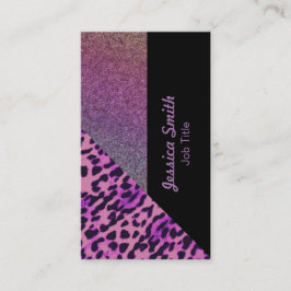 Elegant chic modern hedendaags leopard glitterspel visitekaartje