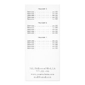 Elegant chic modern luxe faux glittery-menukaart reclamekaart (Achterkant)