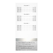 Elegant chic modern luxe faux glittery-menukaart reclamekaart (Achterkant)