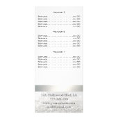 Elegant chic modern luxe faux glittery-menukaart reclamekaart (Achterkant)