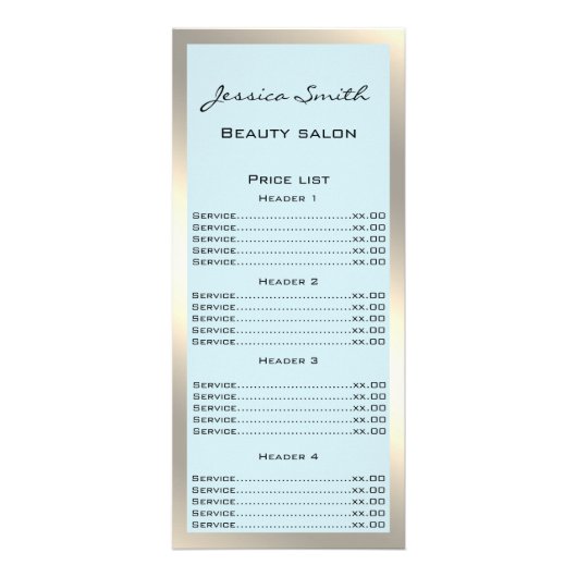 Elegant chic modern luxe faux Gold-rackkaart Reclamekaart (Voorkant)