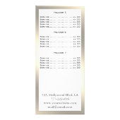 Elegant chic modern luxe faux goud reclamekaart (Achterkant)