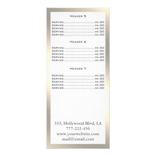 Elegant chic modern luxe faux goud reclamekaart (Achterkant)