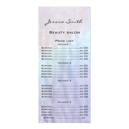 Elegant chic modern luxe holographic menkaart reclamekaart (Voorkant)