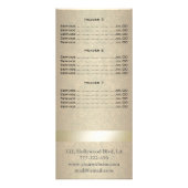 Elegant chic modern luxury faux gold menu card (Achterkant)