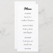 Elegant Chic Modern Minimalist Black and White Menu (Voorkant / Achterkant)