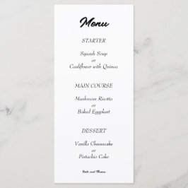 Elegant Chic Modern Minimalist Black and White Menu