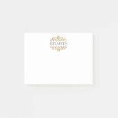 Elegant Chic Modern Monogram Black Gold Post-it® Notes (Voorkant)