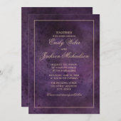 Elegant Chic Modern Plum Paars Wedding Kaart (Voorkant / Achterkant)