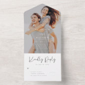 Elegant Chic Modern Simple Photo Wedding All In One Uitnodiging (Binnen)