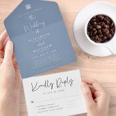 Elegant chic Modern Simple QR Code Weddenschap All In One Uitnodiging