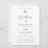 Elegant Chic Modern Simple Typography Wedding Kaart (Voorkant)