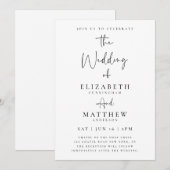 Elegant Chic Modern Simple Typography Wedding Kaart (Voorkant / Achterkant)
