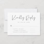 Elegant Chic Modern Simple Typography Wedding RSVP Kaartje (Voorkant)