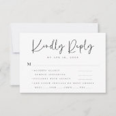 Elegant Chic Modern Simple Typography Wedding RSVP Kaartje (Voorkant)