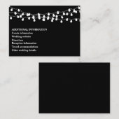 Elegant Chic Modern String Lights Wedding Informatiekaartje (Voorkant / Achterkant)