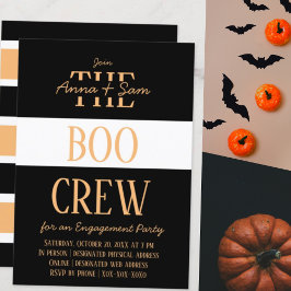 Elegant Chic Modern Striped Herfst Engagement Part Kaart