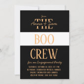 Elegant Chic Modern Striped Herfst Engagement Part Kaart (Voorkant)