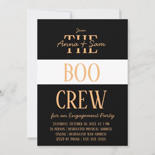 Elegant Chic Modern Striped Herfst Engagement Part Kaart (Voorkant)