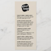 Elegant Chic Modern Taupe Custom Logo Restaurant Menu (Voorkant)