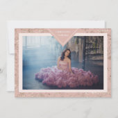 Elegant Chic Modern Textuur Spaanse Mis XV Años Kaart (Voorkant)