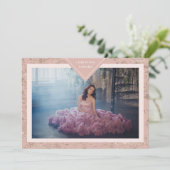 Elegant Chic Modern Textuur Spaanse Mis XV Años Kaart (Staand voorkant)