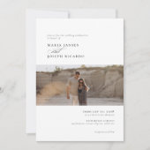 Elegant Chic Modern White Photo Wedding Kaart (Voorkant)